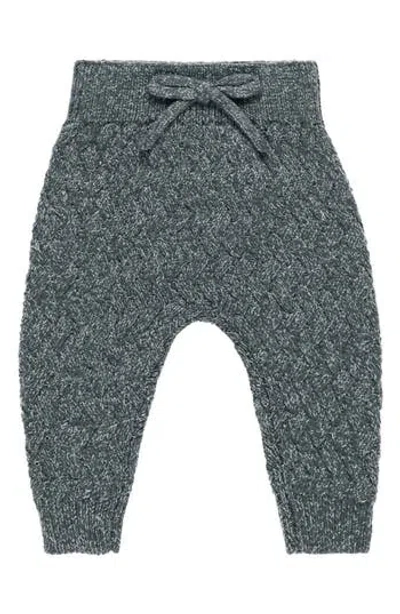 Quincy Mae Babies'  Organic Cotton & Linen Blend Knit Pants In Gray