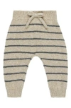 Quincy Mae Babies'  Organic Cotton & Linen Blend Knit Pants In Multi