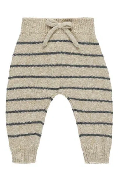 Quincy Mae Organic Cotton & Linen Blend Knit Pants In Multi