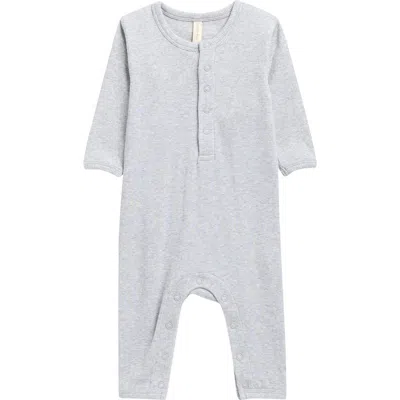 Quincy Mae Babies'  Organic Cotton Blend Rib Jumpsuit In Gray