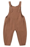 Quincy Mae Organic Cotton Jersey Overalls In Brown