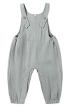 Quincy Mae Organic Cotton Jersey Overalls In Gray