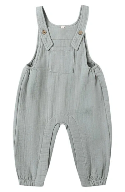 Quincy Mae Babies'  Organic Cotton Jersey Overalls In Gray