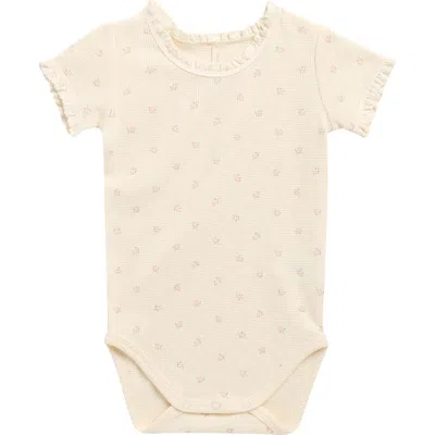 Quincy Mae Babies'  Organic Cotton Waffle Knit Bodysuit In Brown