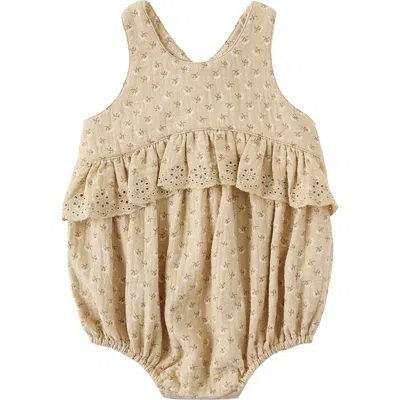 Quincy Mae Babies'  Penny Bubble Romper In Brown