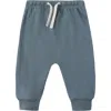 Quincy Mae Pointelle Organic Cotton Joggers In Blue