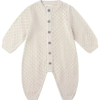 Quincy Mae Babies'  Pointelle Sweater Romper In Neutral