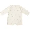 Quincy Mae Polar Bear Print Organic Cotton Romper In White