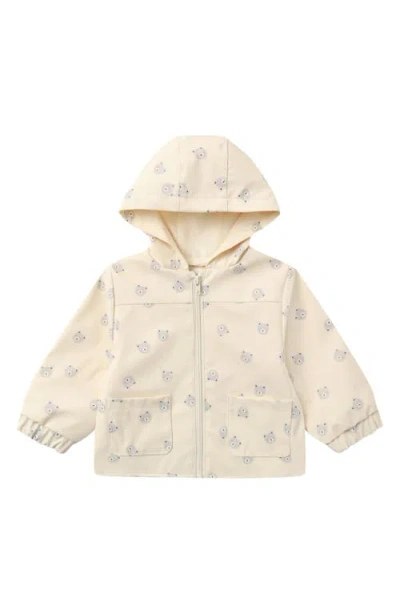 Quincy Mae Babies'  Print Hooded Raincoat In Neutral