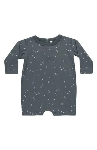 Quincy Mae Babies'  Print Organic Cotton Romper In Blue