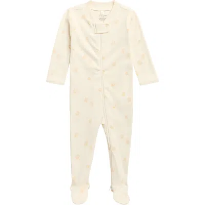 Quincy Mae Babies'  Print Organic Cotton Zip Footie In Brown