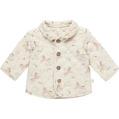 Quincy Mae Babies'  Quilted Organic Cotton Jacket In Neutral