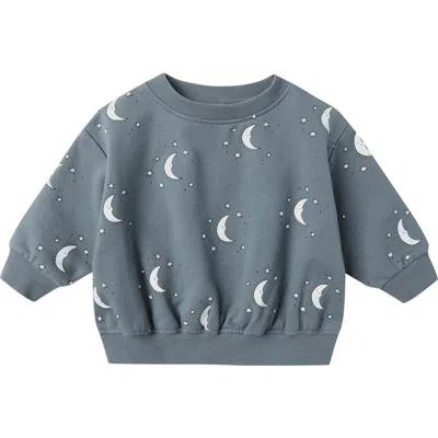 Quincy Mae Babies'  Relaxed Fit Stretch Organic Cotton Sweatshirt In Blue