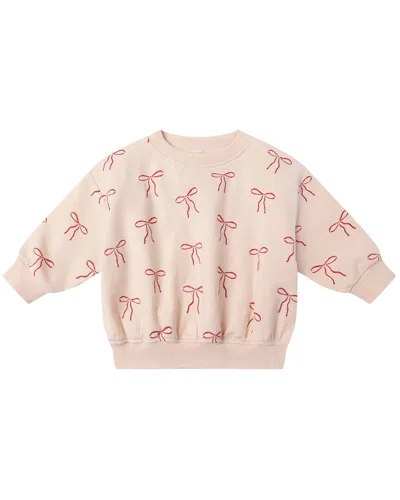 Quincy Mae Kids' Relaxed Fleece Sweatshirt In Pink