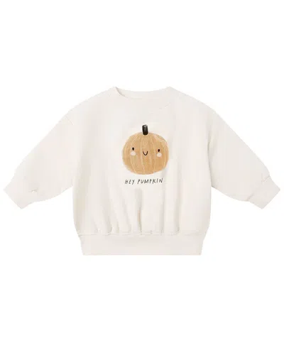 Quincy Mae Kids' Relaxed Fleece Sweatshirt In White