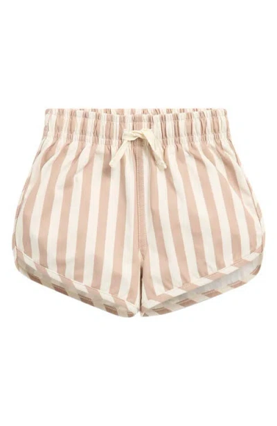 Quincy Mae Babies'  Retro Latte Upf 50+ Swim Trunks In Brown