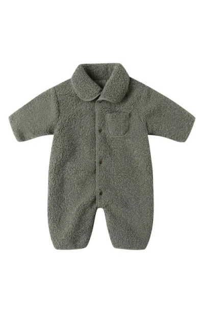 Quincy Mae Babies'  Reversible Fleece Romper In Gray