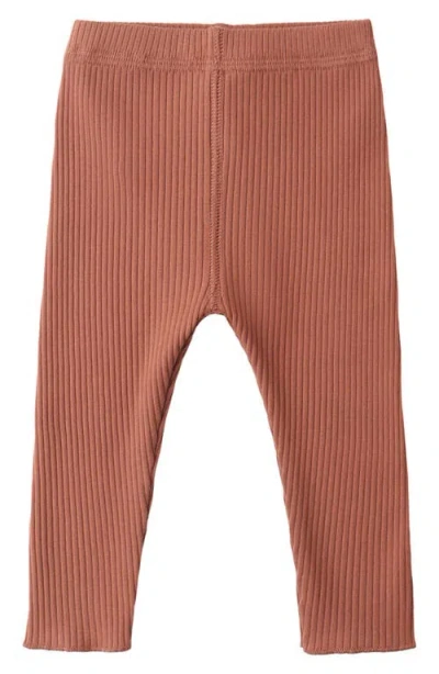 Quincy Mae Babies'  Rib Stretch Organic Cotton Leggings In Red