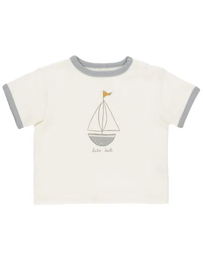 Quincy Mae Kids' Ringer T-shirt In White