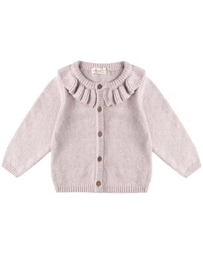 Quincy Mae Ruffle Collar Cardigan In Pink