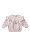Quincy Mae Ruffle Fleece Sweatshirt In Pink