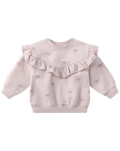 Quincy Mae Kids' Ruffle Fleece Sweatshirt In Pink