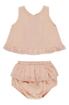 Quincy Mae Ruffle Organic Cotton Tulip Tank & Bloomers Set