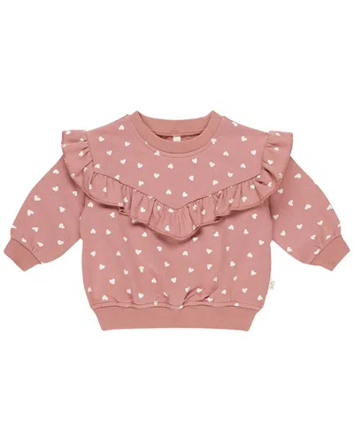 Quincy Mae Kids' Ruffle Sweatshirt In Pink