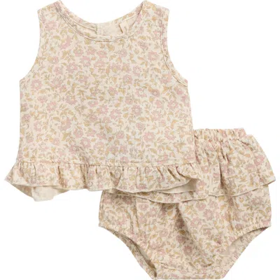 Quincy Mae Babies'  Ruffle Tulip Tank & Bloomers Set In Brown