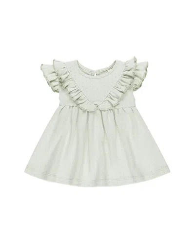 Quincy Mae Kids' Ruffle V Dress In Gray