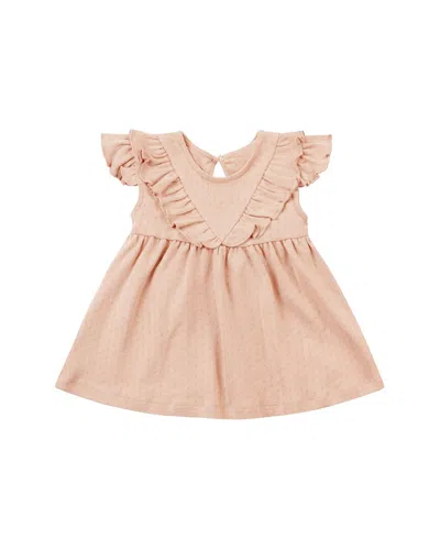 Quincy Mae Kids' Ruffle V Dress In Neutral