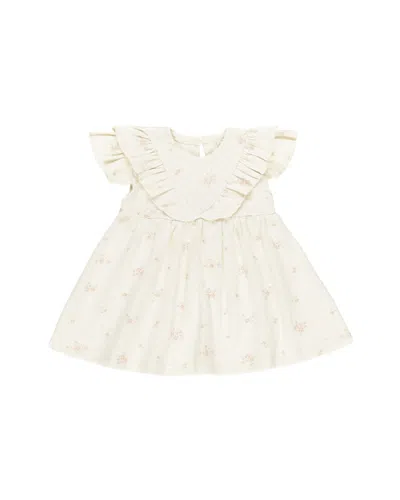 Quincy Mae Kids' Ruffle V Dress In White