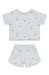 Quincy Mae Sailboats T-shirt & Shorts Set In Sky