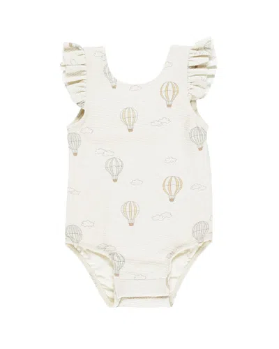 Quincy Mae Kids' Scoop Back One-piece In Neutral