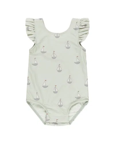 Quincy Mae Kids' Scoop Back One-piece In White