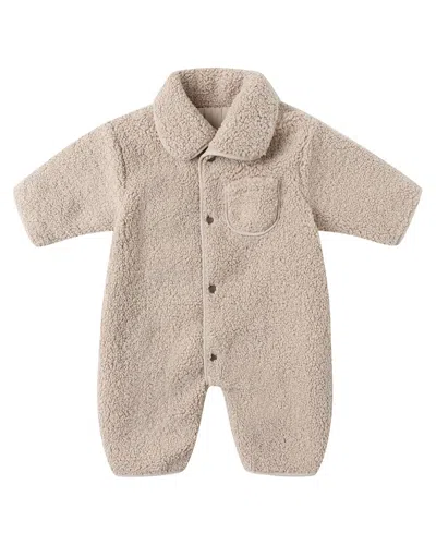 Quincy Mae Kids' Shearling Jumpsuit In Brown