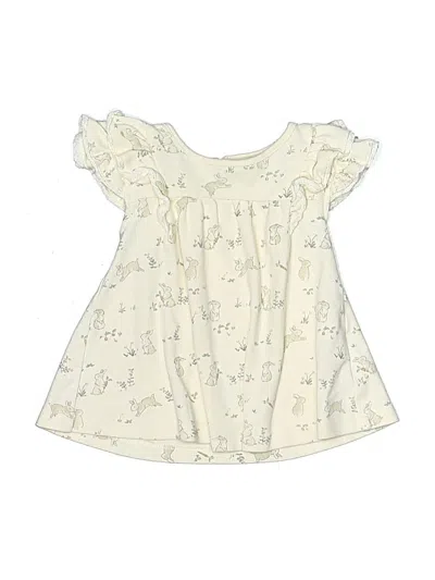 Pre-owned Quincy Mae Babies' Short Sleeve Blouse In White