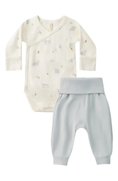Quincy Mae Babies'  Side Snap Organic Cotton Bodysuit & Pants Set In Multi