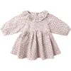 Quincy Mae Simone Floral Long Sleeve Cotton Dress & Bloomers In Brown