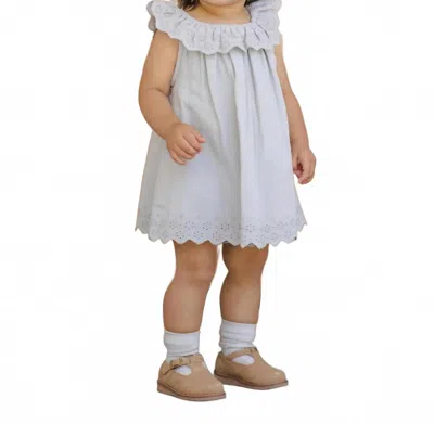 Quincy Mae Kids' Sla Dress In Sky In White