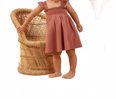 Quincy Mae Kids' Smocked Jersey Dress In Berry In Pink