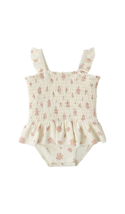 Quincy Mae Smocked One Piece Swimsuit In Pink