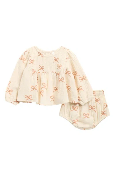 Quincy Mae Babies'  Sophia Cotton Top & Bloomers Set In Multi