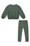 Quincy Mae Spongey Knit Sweatshirt & Leggings In Green