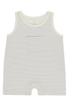 Quincy Mae Stripe Organic Cotton Tank Romper In Sky