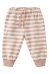 Quincy Mae Stripe Relaxed Stretch Organic Cotton Joggers In Pink