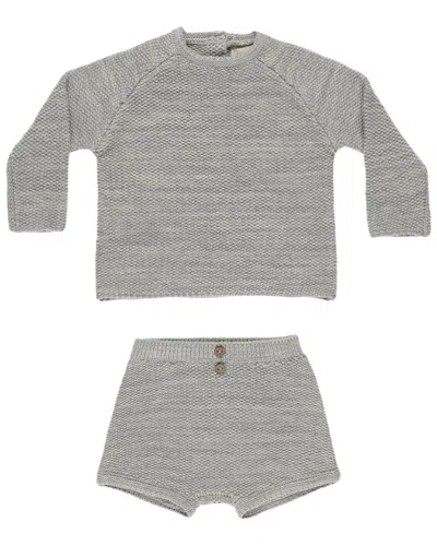 Quincy Mae Kids' Summer Knit Set In Gray