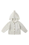 Quincy Mae Tassel Hooded Cardigan In White
