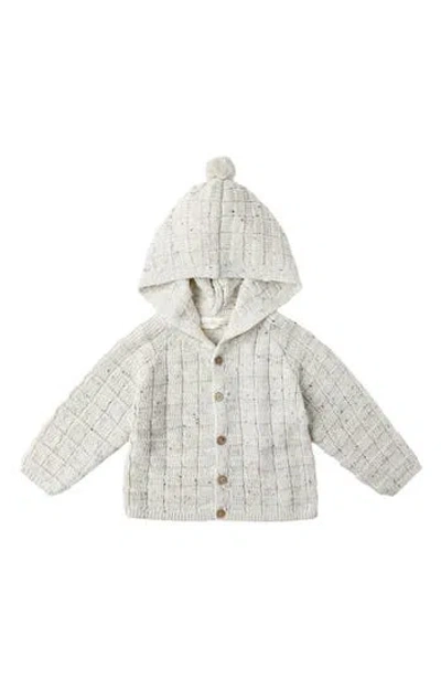 Quincy Mae Babies'  Tassel Hooded Cardigan In Gray