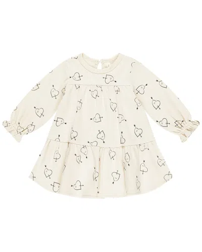 Quincy Mae Tiered Jersey Dress In Neutral